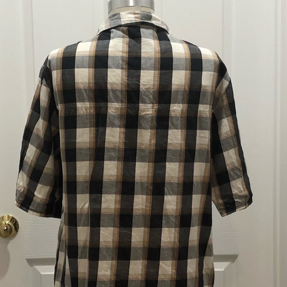 Zara Plaid Button Down Tunic/mini Dress - Picture 4 of 5
